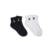 Korean direct mail MLB small logo socks 2-piece set (black) QHHC3ASOS044N-00B