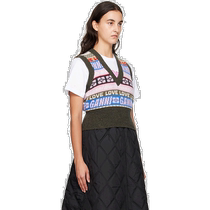 Hong Kong direct mail trendy luxury GANNI womens multi-color pattern vest