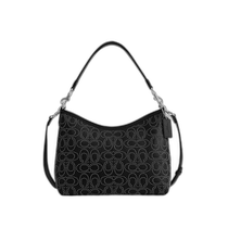 Direct mail from the United States COACH Laurel CV975 iconic canvas shoulder bag silver black