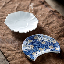 Tang Yun creative tea set Zero matching Japanese Kung Fu tea set Ceramic accessories Teacup coaster Tea tray Serving tea set