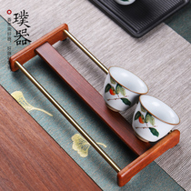 Black sandalwood kung fu tea cup holder home simple solid wood filter storage herbal tea rack retro single layer tea ceremony accessories