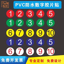 Digital identification label room door hotel table number plate round machine equipment number number 3m PVC no