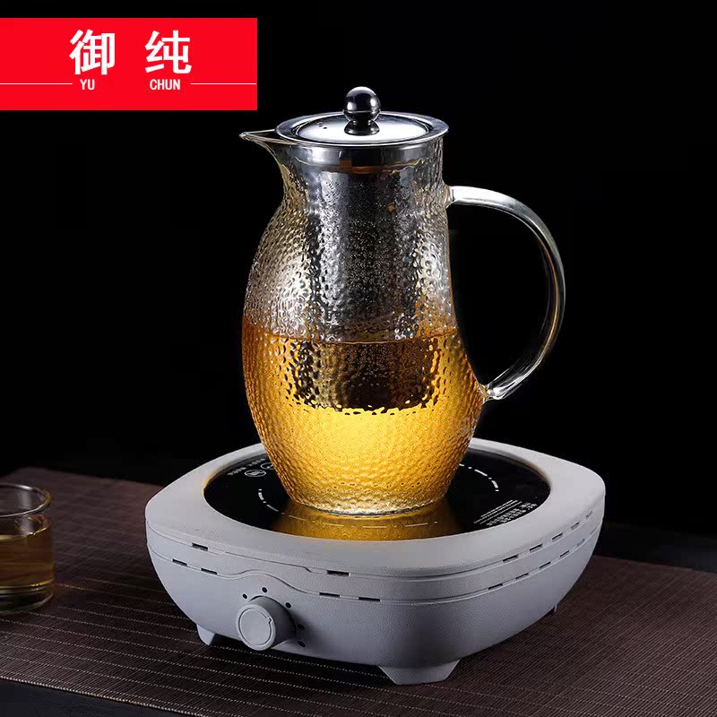 Royal pure hammer thickening heat - resistant glass teapot large steel tank filter cooking pot flower pot of cold water