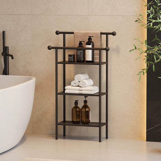 Simple Household Multifunctional Storage Rack Bathroom Towel Rack Multi-Layer Towel Rack Bath Supplies Storage Rack