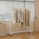 Simple Floor-Standing Retractable Adjustable Clothes Drying Rack Indoor Mobile Clothes Rack Double-Layer Drying Rack for Home Bedroom Balcony