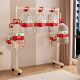 Simple Floor-Standing Clothes Drying Rack for Indoor Bedroom, Adjustable and Retractable Mobile Drying Rack, Household Clothes Hanger with Hooks