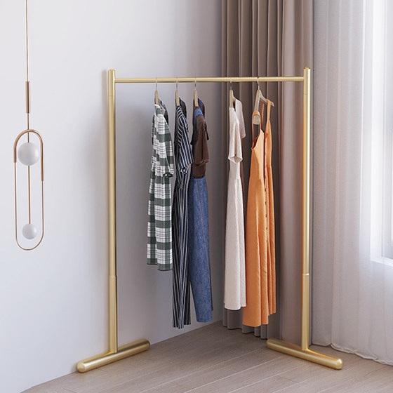 Floor-Standing Indoor Clothes Rack, Bedroom Space-Saving Clothes Rack, Foldable Hotel Clothes Drying Rod, Small Clothes Rack for Rooms