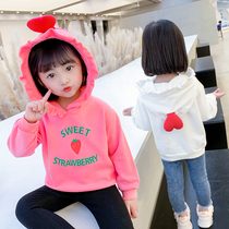 Girl girl splicing fake two-piece sweatshirt spring autumn clothes children Yangqi Han version loose with even hoodie baby hooded jacket