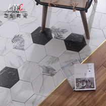 Nordic ins wind hexagonal tiles Kitchen bathroom Jazz white marble non-slip floor tiles Balcony hexagonal tiles