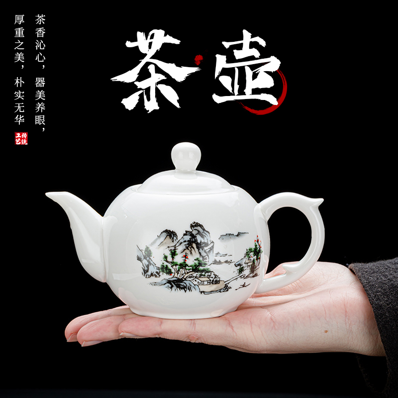Teapot Single pot Household ceramic teapot Purple Sand teapot Handmade teapot White Porcelain Gongfu tea set Glass teapot