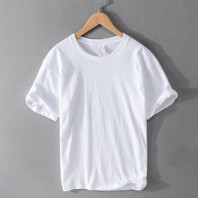 Summer men's 240-gram all-cotton white short-sleeved T-shirt, casual and versatile T-shirt, spring and autumn base layer, top, undershirt