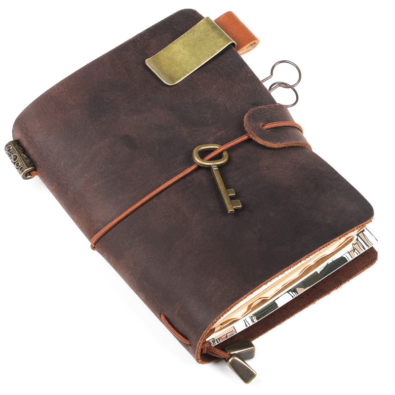 Defect pick-up handbook retro handmade cowhide notebook binder diary travel theme tn handbook