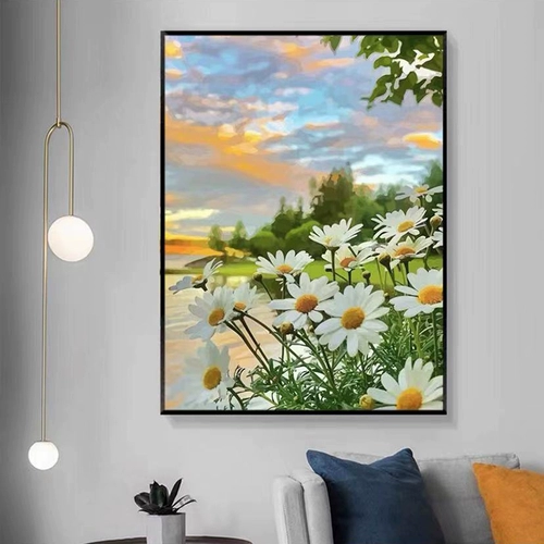Алмазные картины, полные маленьких пейзажей Daisy, Cross Stitch 2023 Новая паста бриллиантовая ручная спальня Маленькие кусочки Nordic 5D