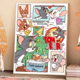 Мультфильм Diamond Drilling Living Room Маленькая спальня детская комната поперечная заканчивая 2022 Новые кошки и мышиные кирпичи 5d