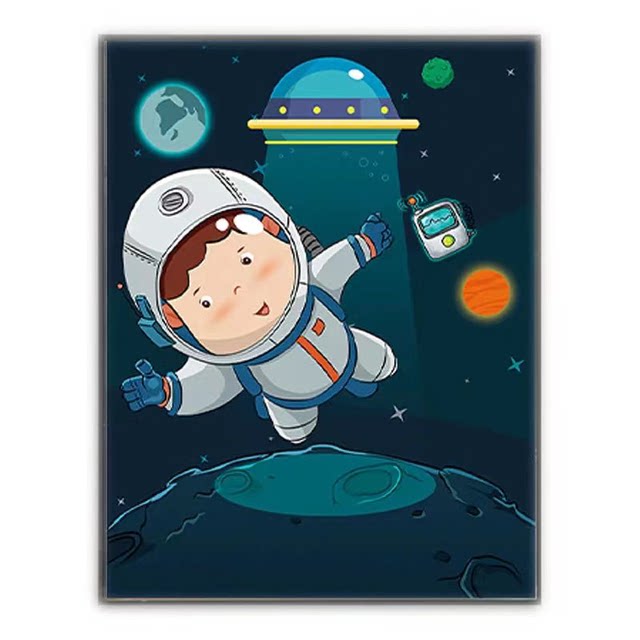 ຮູບແຕ້ມເພັດທີ່ເຕັມໄປດ້ວຍເພັດ 2021 ໃໝ່ 5d roaming starry sky space astronaut crystal dot sticky brick cross stitch bedroom