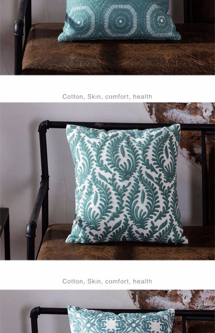 Vỏ gối thêu bông sang trọng của Mỹ không có lõi vuông Gió Bắc Âu sofa gối đệm phòng khách gối - Trở lại đệm / Bolsters gối kê lưng
