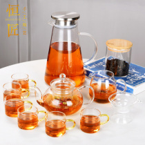 Heng Carpenter glass cold water jug heat-resistant thickened household summer cold water jug tea set Chinese simple tea maker