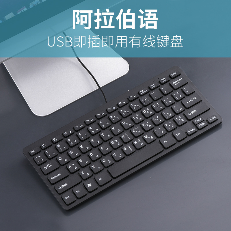 Arabic Keyboard Arabic Wired Keyboard for Laptop External Arabic Learning Keyboard