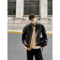 Value Clearance #HOZI Leather Jacket Jacket Versatile Winter Simple Retro Design Short Casual Tops For Men