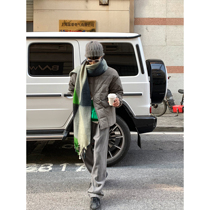 HOZI Pole minimalist collar down jacket Winter new warm jacket Mens trendy checkered Korean version Trend minimalist