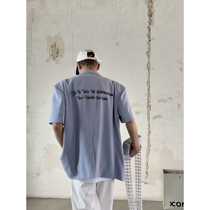 A super-valued clearance#2022夏季韩版潮流字母刺绣小众短袖西服西装轻熟风男装 a long time off.