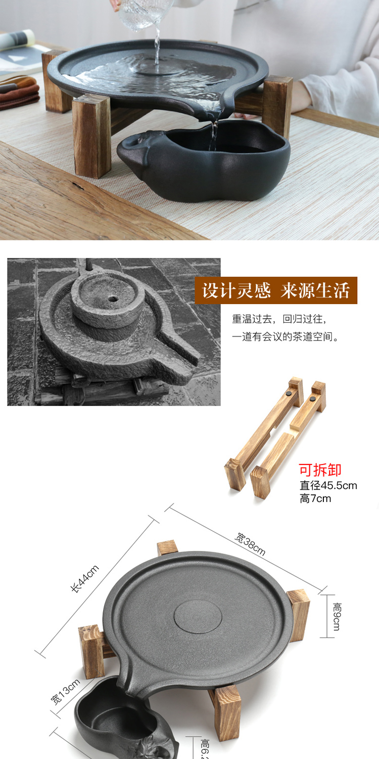 Fit ZongTang kung fu tea set suit of black tea tray of a complete set of household ceramic teapot teacup restoring ancient ways Japanese zen