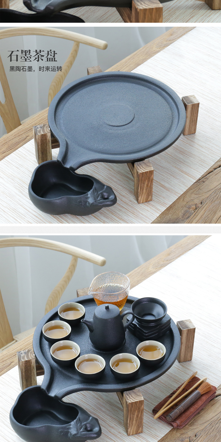 Fit ZongTang kung fu tea set suit of black tea tray of a complete set of household ceramic teapot teacup restoring ancient ways Japanese zen