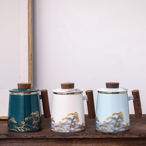 High-grade office Cup ceramic mug with lid filter household personal teacup large capacity tea cup thermal insulation Cup