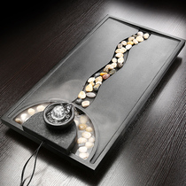 Wujinshi transfer flowing water atomized tea tray integrated home office simple tea table Tea Sea automatic electric heating magnetic furnace