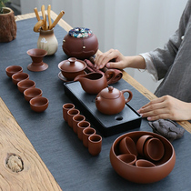 Original mine purple sand west pot kung fu tea set retro home Vermilion teapot tea cup six gentlemen tea ceremony tea pet