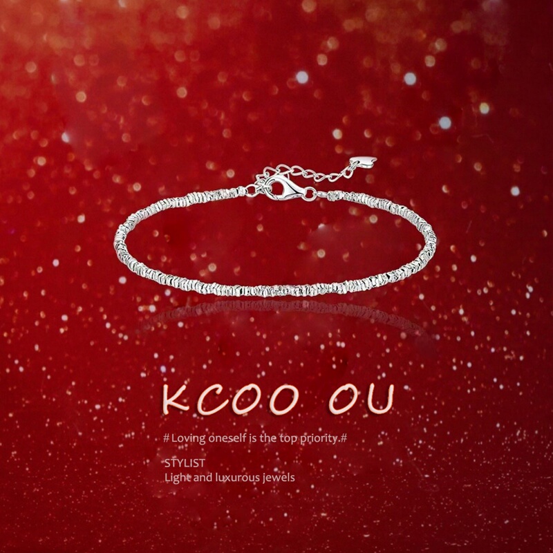 999 Pure Silver Bracelet for Women, Light Luxury, Niche, High-End, Simple Starry Bracelet, Gift for Girlfriend