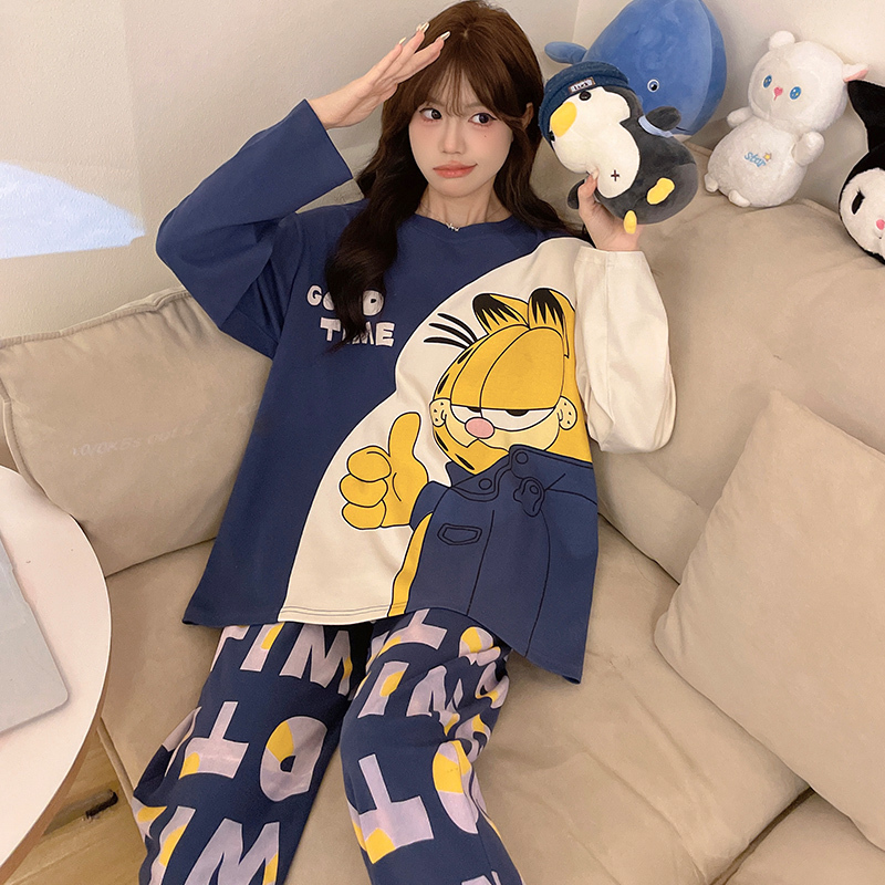 Plus-Size Pajamas for Chubby Girls, Extra-Large Women's Pajamas, Spring and Autumn Style, 2026 New Model, Pure Cotton, Large Size for Fat Girls