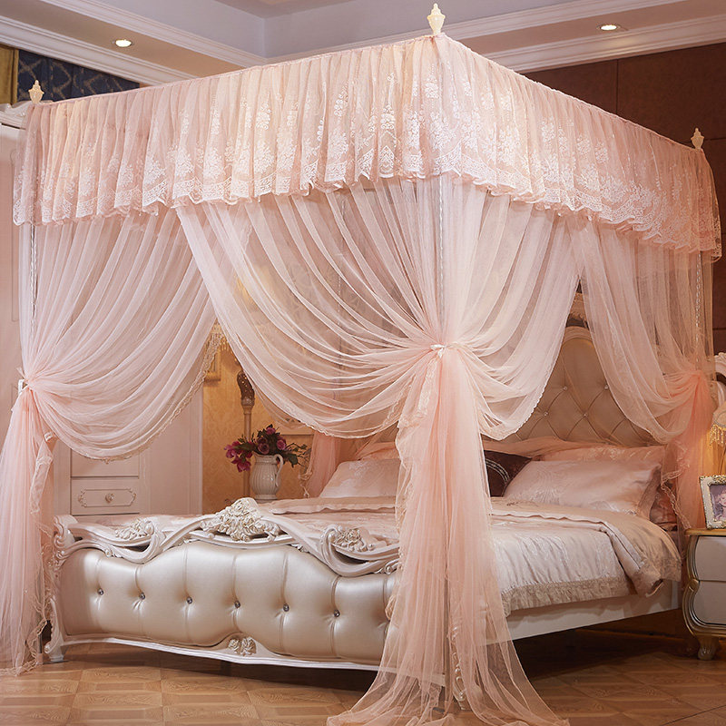 Fuanna Palace Bed Nets 1 5m Triple Door Landing Stainless Steel Bracket 1 8m Bed Double Eurostyle Princess