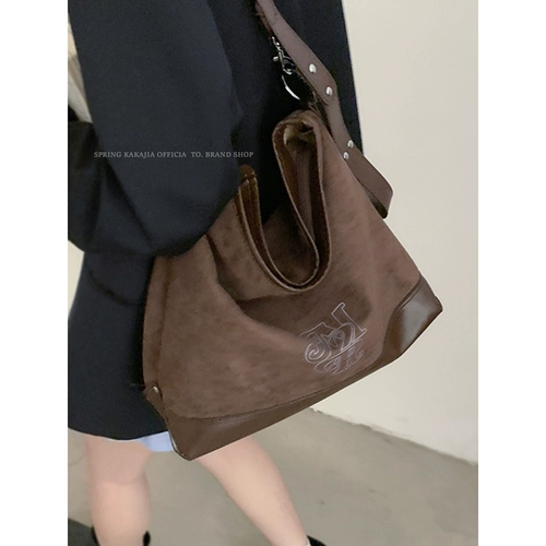 Ретро матовая сумка через плечо, вместительная и большая сумка на одно плечо, коллекция 2023, Южная Корея