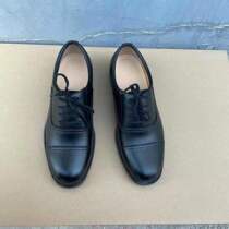 Business black round head abrasion resistant spring and autumn Inlenbum soldiers ultra slim leather leather leather shoes with three joints leather shoes mens shoes