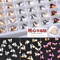 Nail flat diamond love sticker diamond jewelry Nail decoration diamond DIY Nail symphony peach heart rhinestone glass diamond