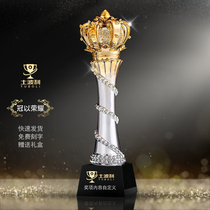 Creative Crystal Resin Trophy Customized Excellent Staff Team Competition Crown Awards