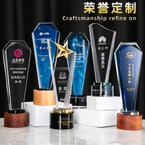 Creative Crystal Trophy Customized Corporate Excellent Staff Trophy High-end Atmosphere Five-pointed Star Childrens Awards Cup