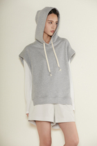 Beat the regular 2022 new autumn and thin section pure cotton even cap plus velvet loose big code grey sweater jacket woman