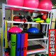 Gym Equipment Storage Rack White Personal Trainer Tools Pilates Yoga Studio Sports Equipment Storage Rack