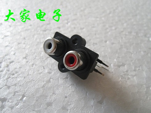 2 holes RCA lotus seat audio film socket AV socket power amplifier case signal terminal