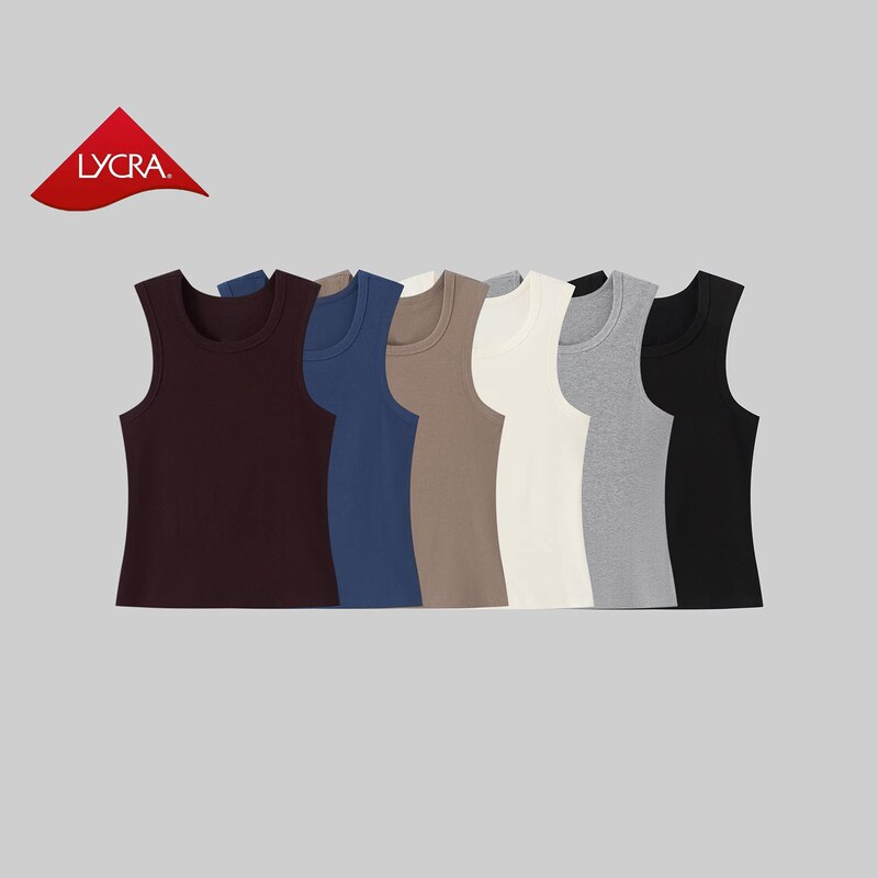 [No Logo] 26Ss Dupont Red Label Lycra Fitness Sports Ribbed Tank Top, Sweat-Absorbent, Muscle-Enhancing, Anti-Deformation
