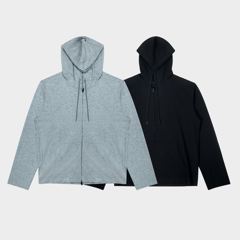 〔Yyg Sola〕Cleanfit Zipper Hooded Cardigan Sweatshirt Cotton Light Sun Protection Thin Short Office Jacket