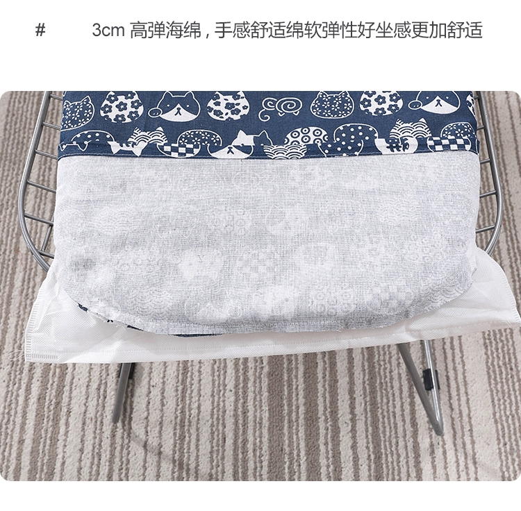 Phong cách Nhật Bản cotton và vải lanh đệm ghế ăn đệm Bắc Âu rắn gỗ ghế ghế đệm hình móng ngựa bốn mùa thoáng khí cotton và lanh ghế đệm - Ghế đệm / đệm Sofa