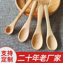 Bamboo ice cream yogurt bamboo spoon with custom logo wooden spoon small spoon honey childrens spoon glass jar spoon