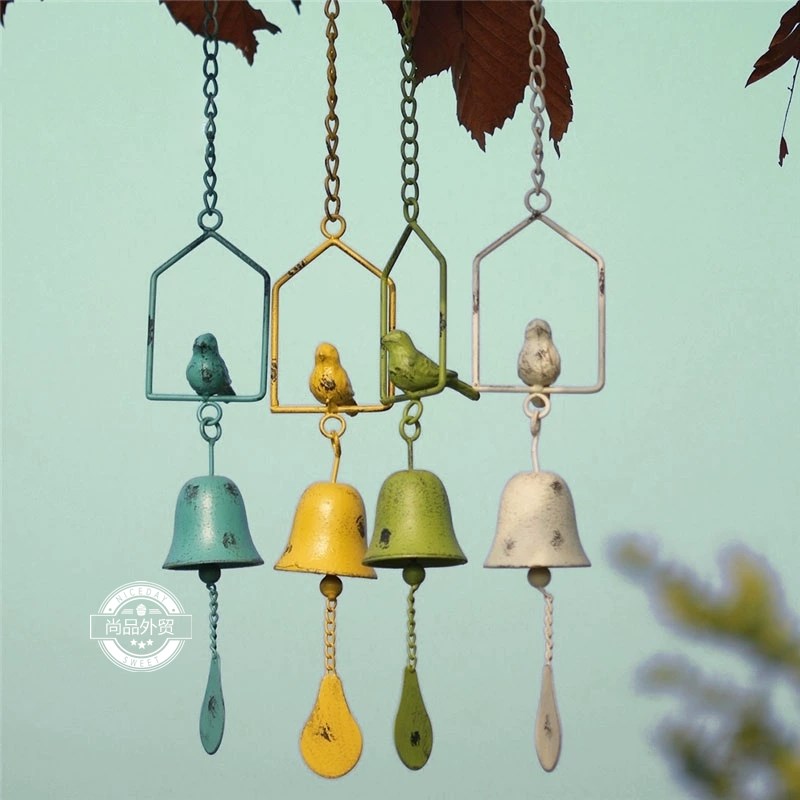 SHANGPIN cast iron for small birds with a small bird bell