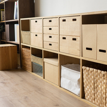 None All Japanese-style free combination bookshelf Floor-to-ceiling childrens living room storage Solid wood lattice storage Bedroom bookcase