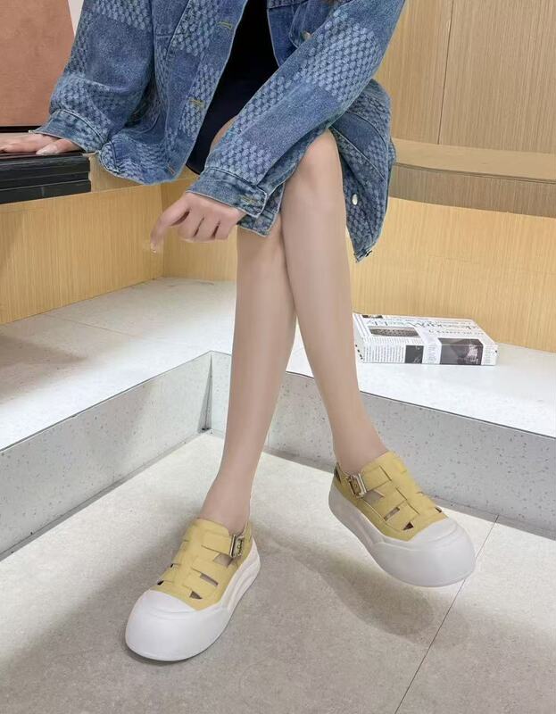 Yipu Yipu 2025 New Thick-Soled Pig Cage White Shoes for Women to Wear Cut Out Sneakers Breathable Roman Sandals Yipu Yipu 2025 New Thick-Soled Pig Cage White Shoes for Women to Wear Cut Out Sneakers Breathable Roman Sandals