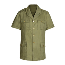 87 short sleeve shirt old yellow shirt with four pockets dry lining for veterans nostalgic lining summer