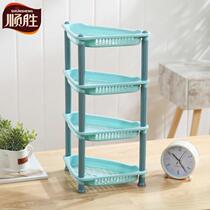 Shunsheng desktop mini simple three-layer four-layer plastic small storage rack triangular storage toilet storage finishing